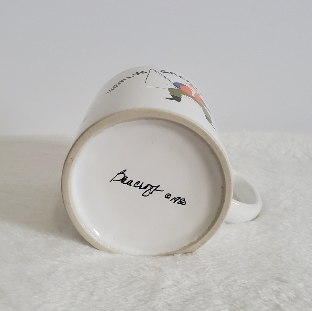 BAUCROFT Vintage VTG 1980 World's Greatest Grandpa Fishing Cup Mug 10 Oz - Picture 11 of 12